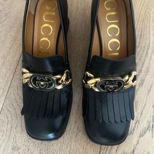 GUCCI heeled loafer - black